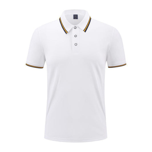 Business contrast lapel short-sleeved polo shirt