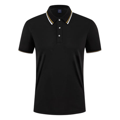 Business contrast lapel short-sleeved polo shirt