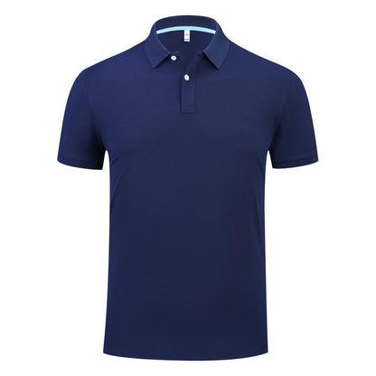 Solid color lapel button-down short sleeve polo shirt